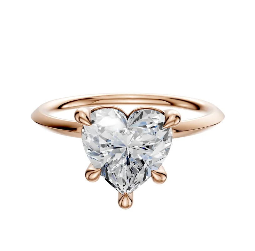 18K Rose Gold 4 Prong Basket Classic Knife Edge 1.5mm Engagement Ring sold by Promise By Effy