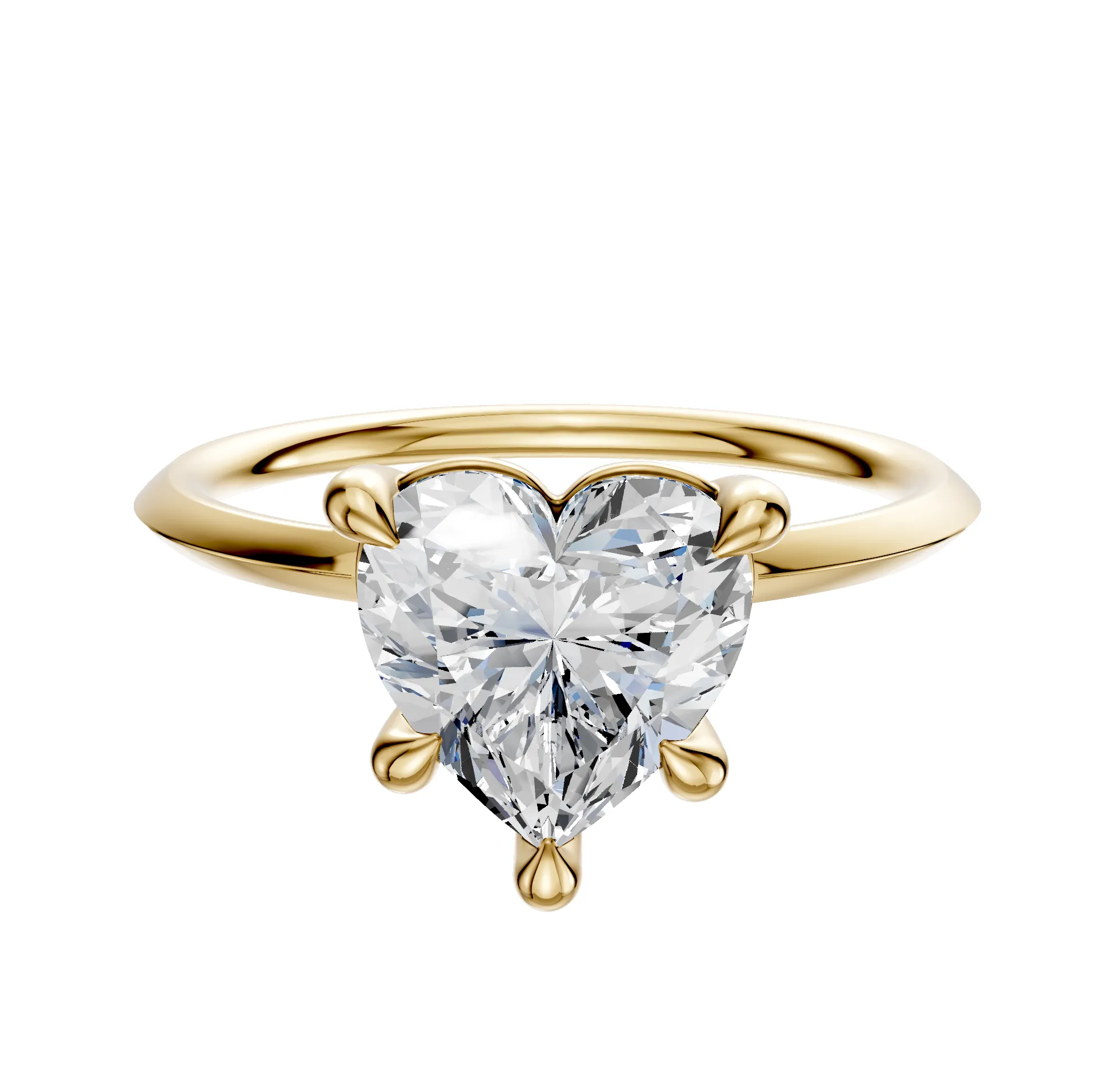 18K Yellow Gold 4 Prong Basket Classic Knife Edge 1.5mm Engagement Ring sold by Promise By Effy