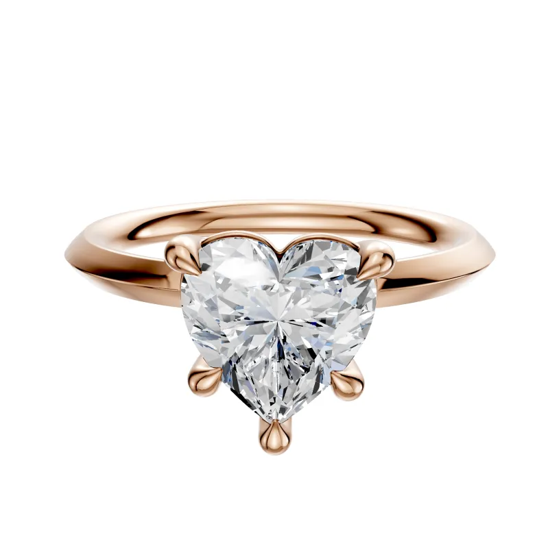 14K Rose Gold 4 Prong Basket Classic Knife Edge 2.0mm Engagement Ring sold by Promise By Effy