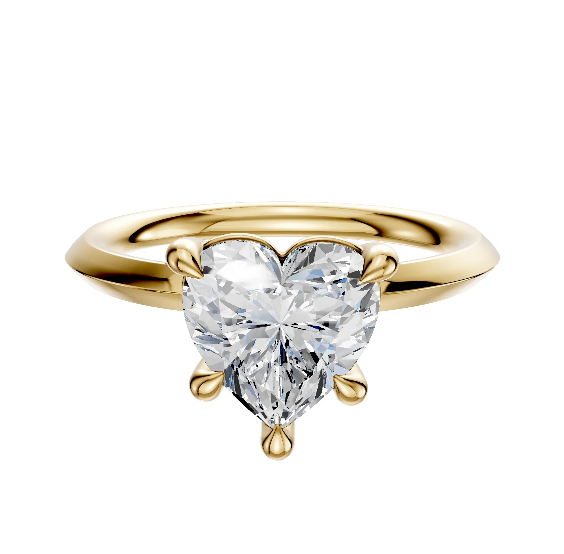 14K Yellow Gold 4 Prong Basket Classic Knife Edge 2.0mm Engagement Ring sold by Promise By Effy