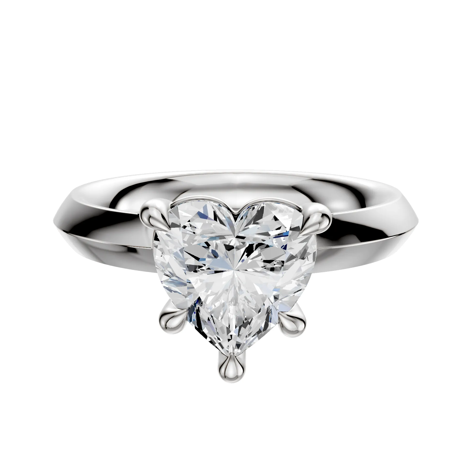 Platinum 4 Prong Basket Classic Knife Edge 3.0mm Engagement Ring sold by Promise By Effy