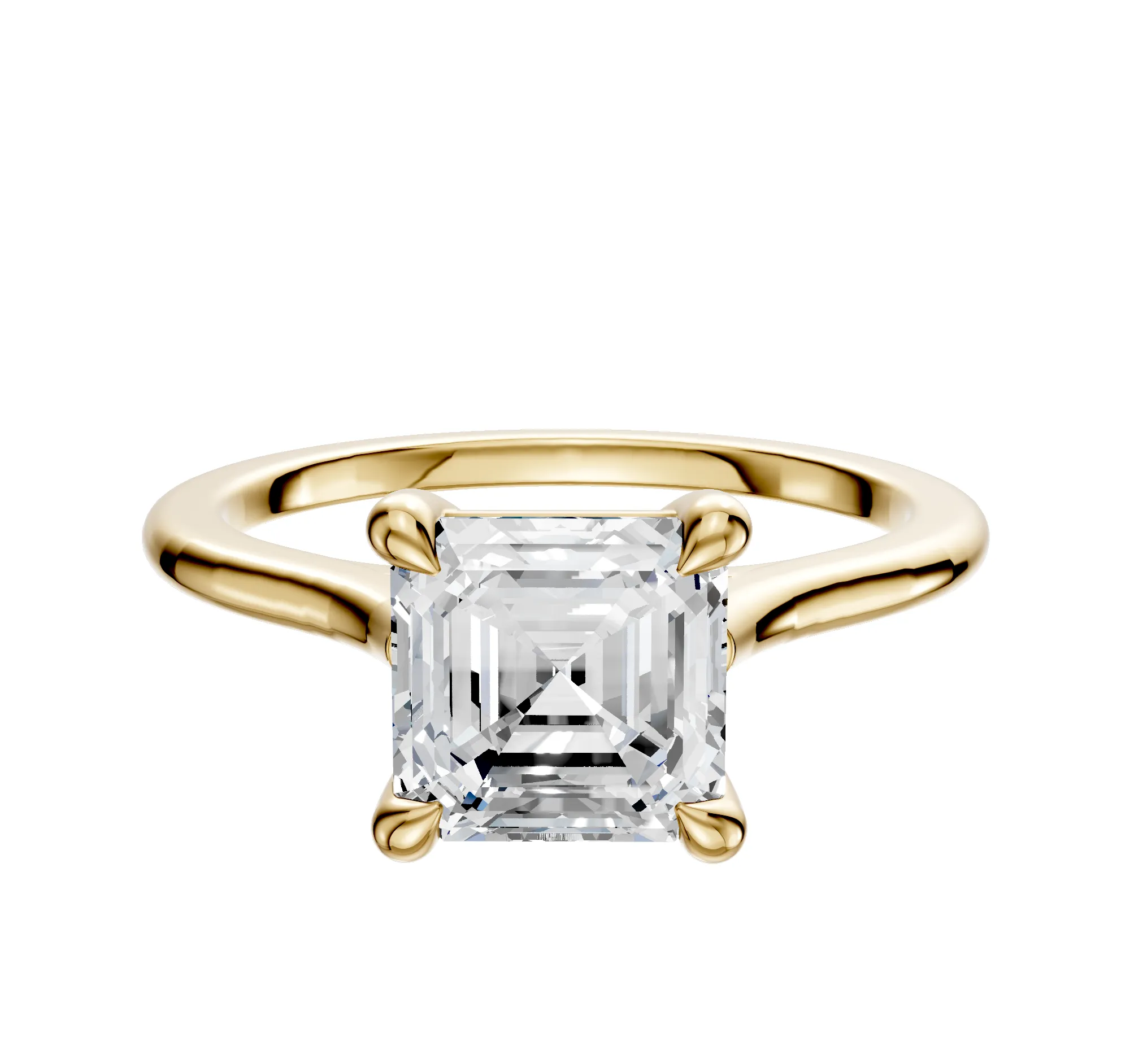18K Yellow Gold 4 Prong Basket Cathedral Dome 1.5mm Engagement Ring sold by Promise By Effy