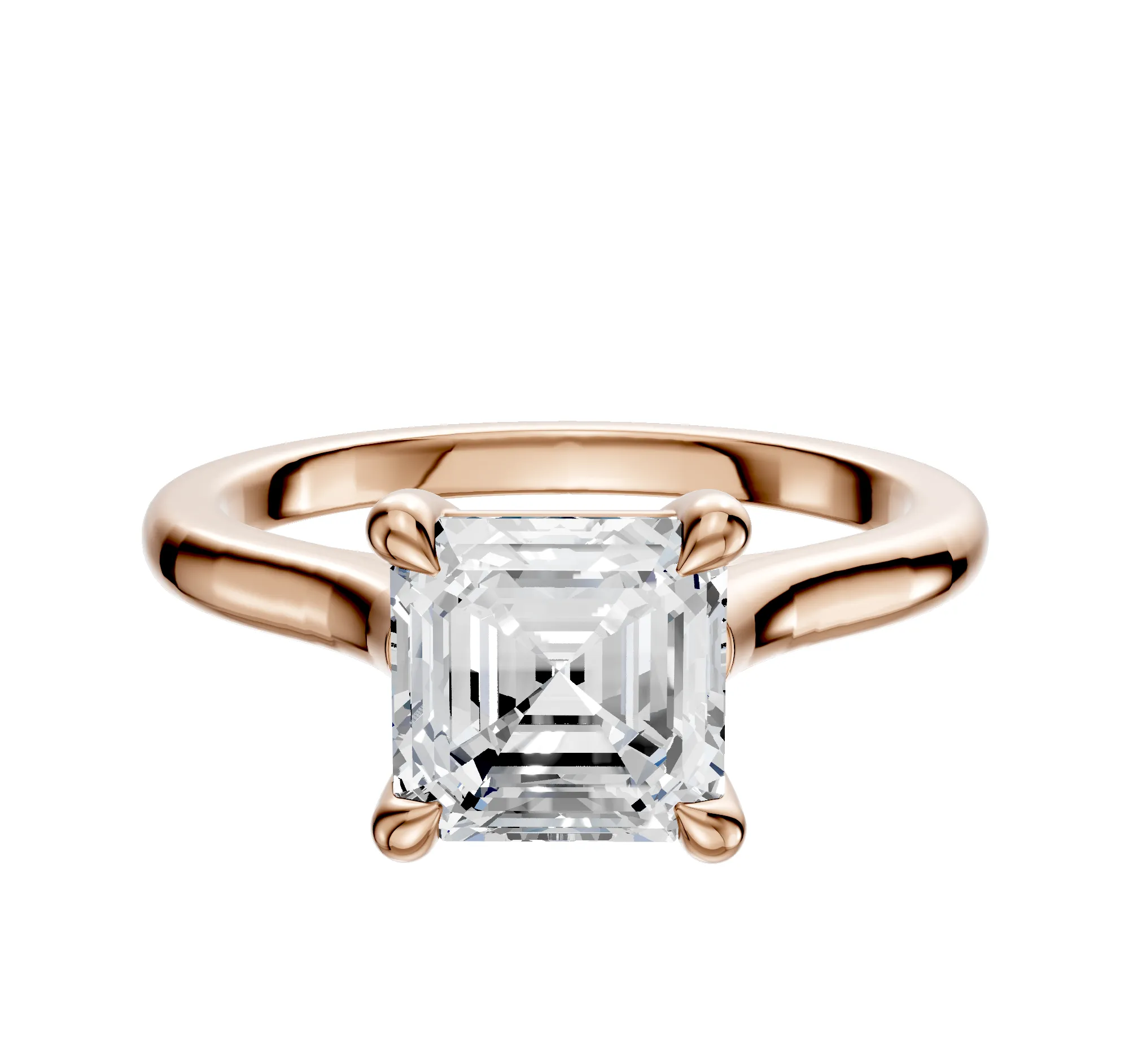 18K Rose Gold 4 Prong Basket Cathedral Dome 2.0mm Engagement Ring sold by Promise By Effy