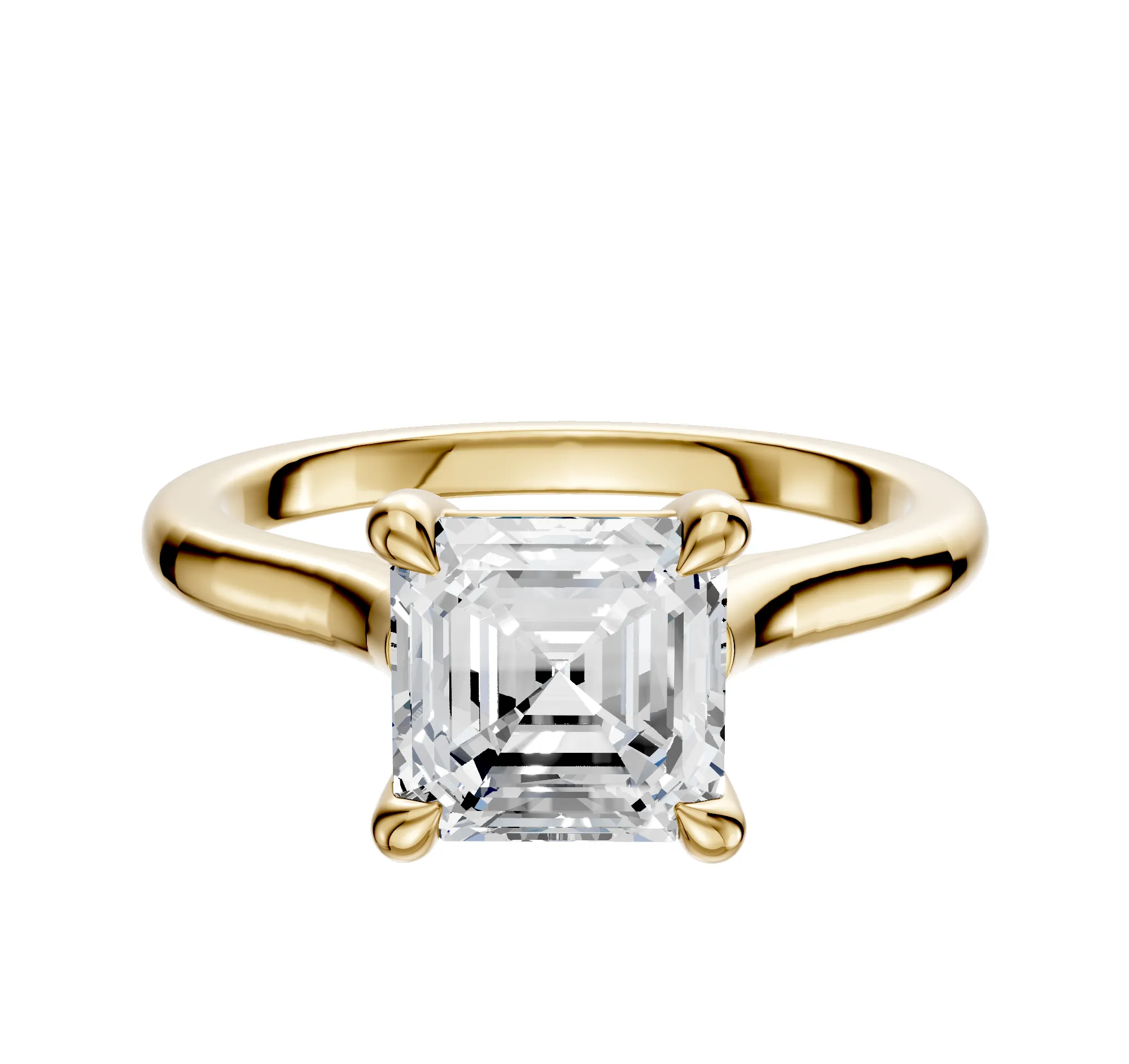 18K Yellow Gold 4 Prong Basket Cathedral Dome 2.0mm Engagement Ring sold by Promise By Effy