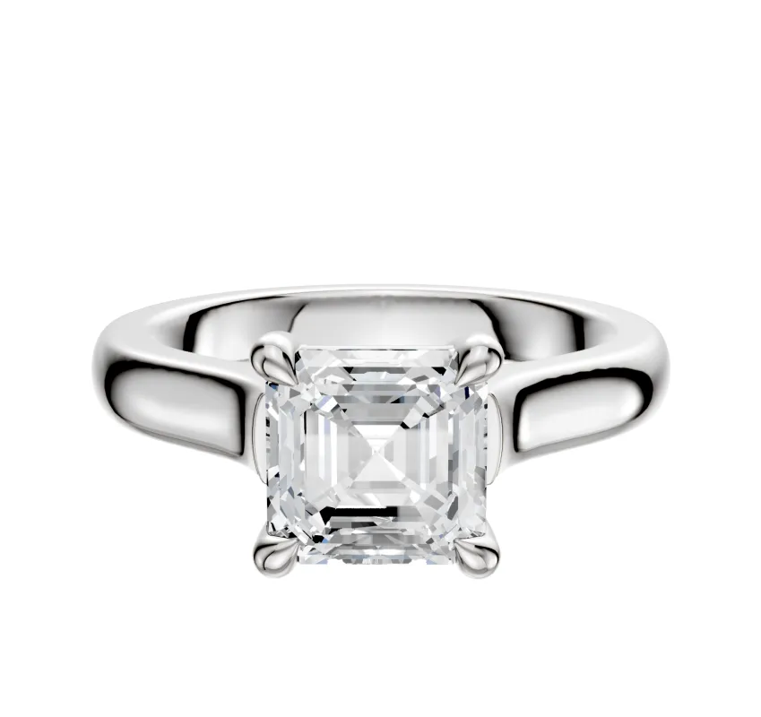 Platinum 4 Prong Basket Cathedral Dome 3.0mm Engagement Ring sold by Promise By Effy