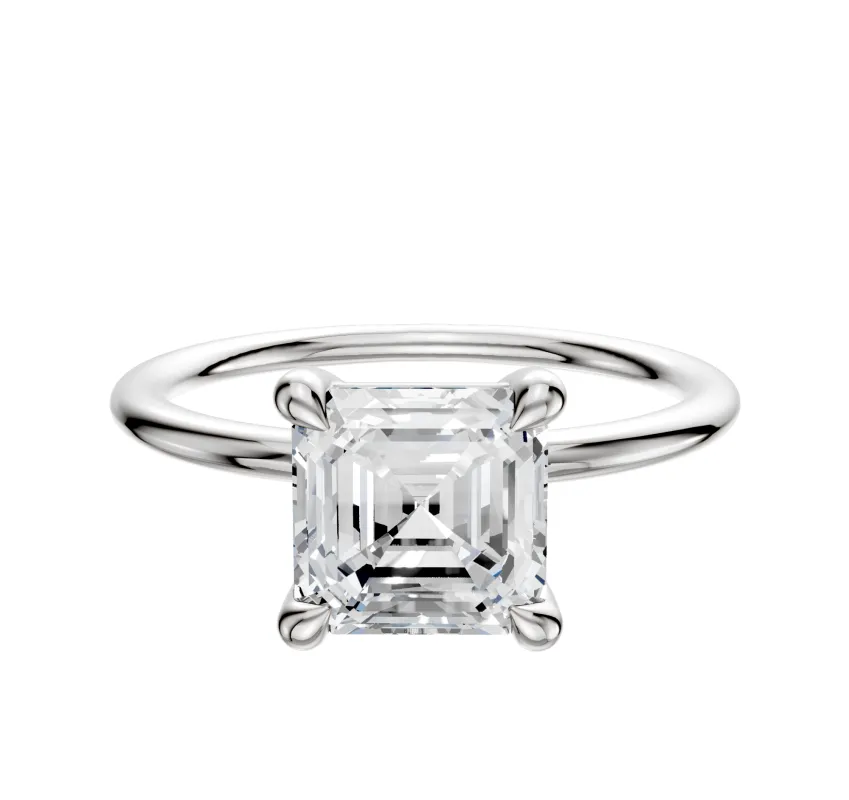 Platinum 4 Prong Basket Classic Dome 1.5mm Engagement Ring sold by Promise By Effy