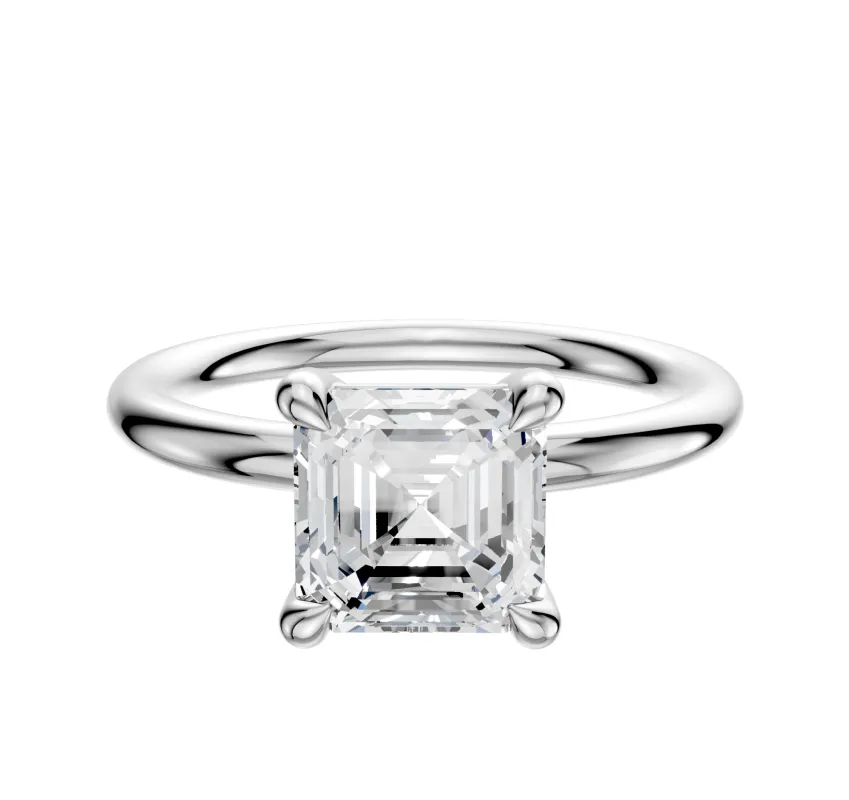 18K White Gold 4 Prong Basket Classic Dome 2.0mm Engagement Ring sold by Promise By Effy