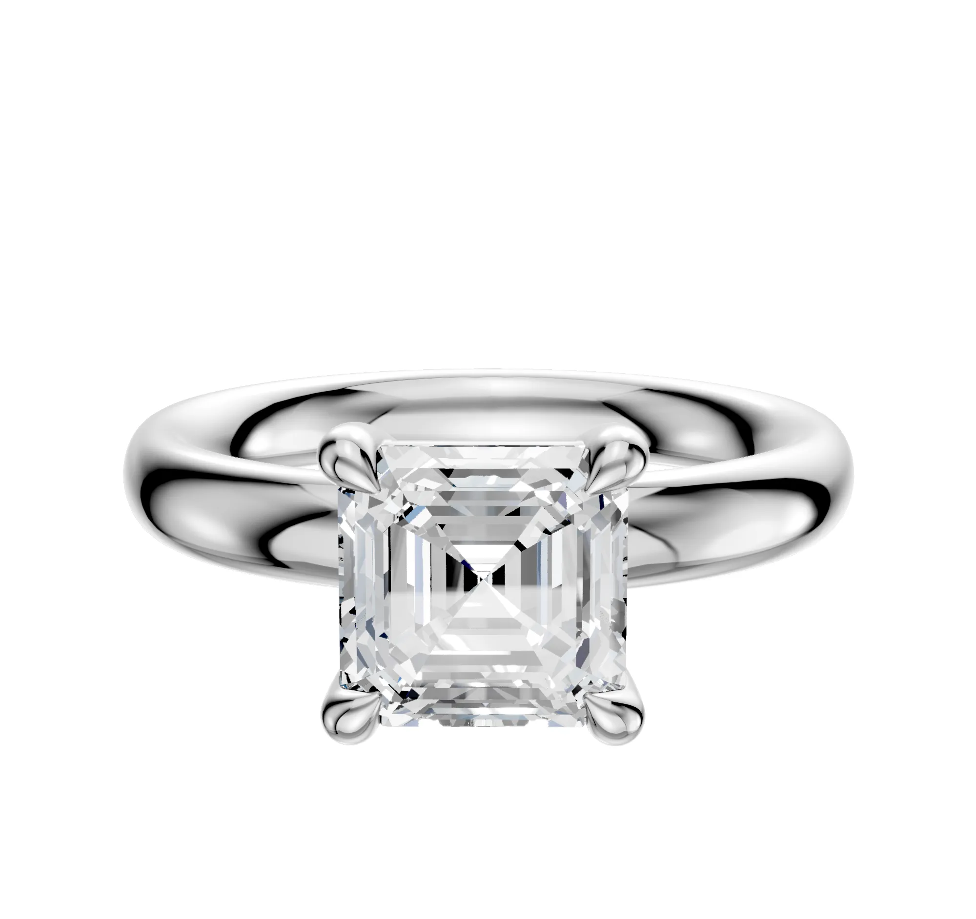 Platinum 4 Prong Basket Classic Dome 3.0mm Engagement Ring sold by Promise By Effy