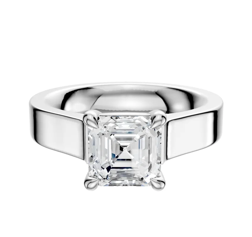 Platinum 4 Prong Basket Cathedral Flat 4.0mm Engagement Ring sold by Promise By Effy