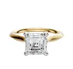 14K Two Tone 4 Prong Basket Cathedral Knife Edge 2.0mm Engagement Ring sold by Promise By Effy