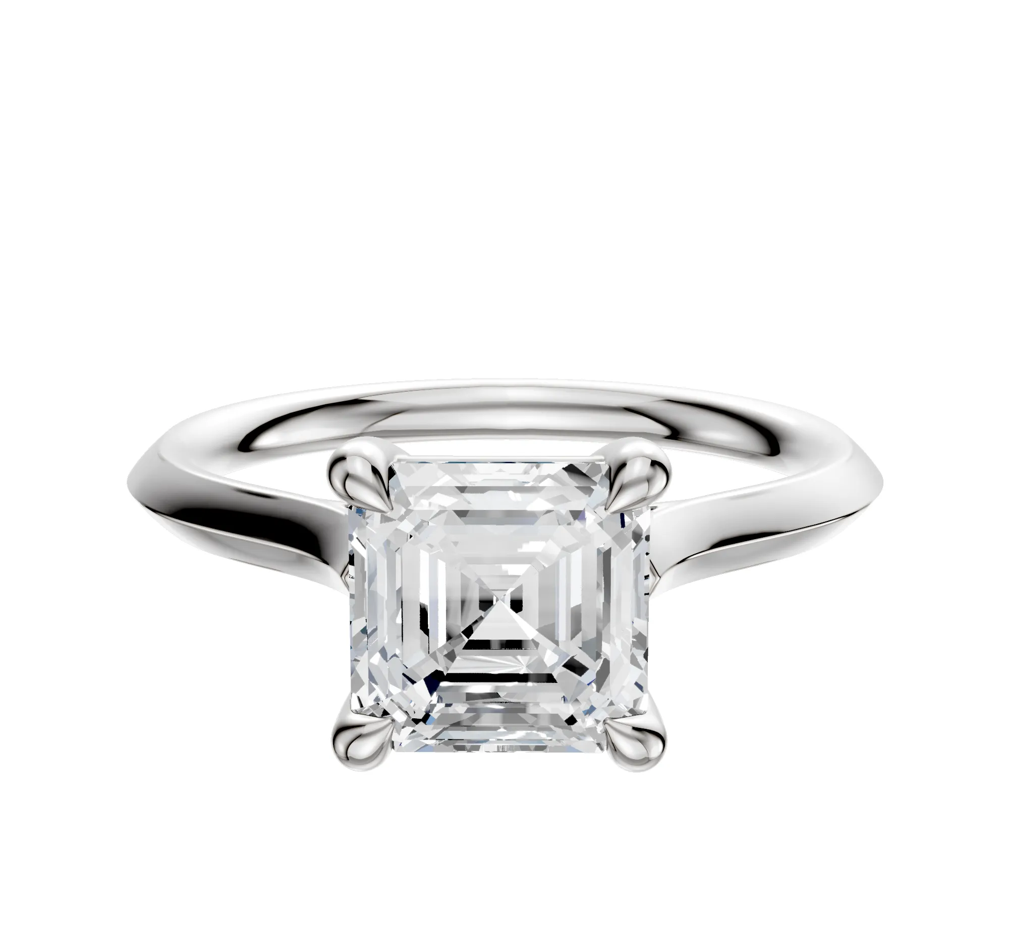 Platinum 4 Prong Basket Cathedral Knife Edge 2.0mm Engagement Ring sold by Promise By Effy