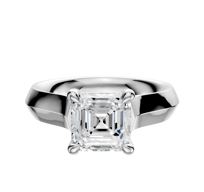 Platinum 4 Prong Basket Cathedral Knife Edge 4.0mm Engagement Ring sold by Promise By Effy