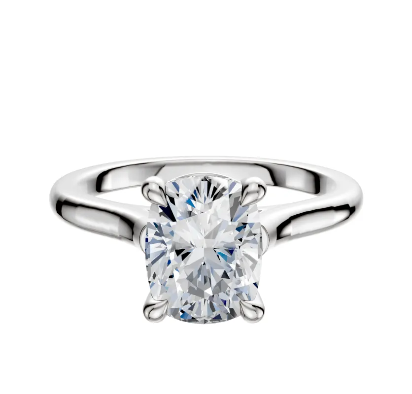 18K White Gold 4 Prong Basket Cathedral Dome 2.0mm Engagement Ring sold by Promise By Effy