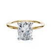 14K Two Tone 4 Prong Basket Classic Dome 1.5mm Engagement Ring sold by Promise By Effy