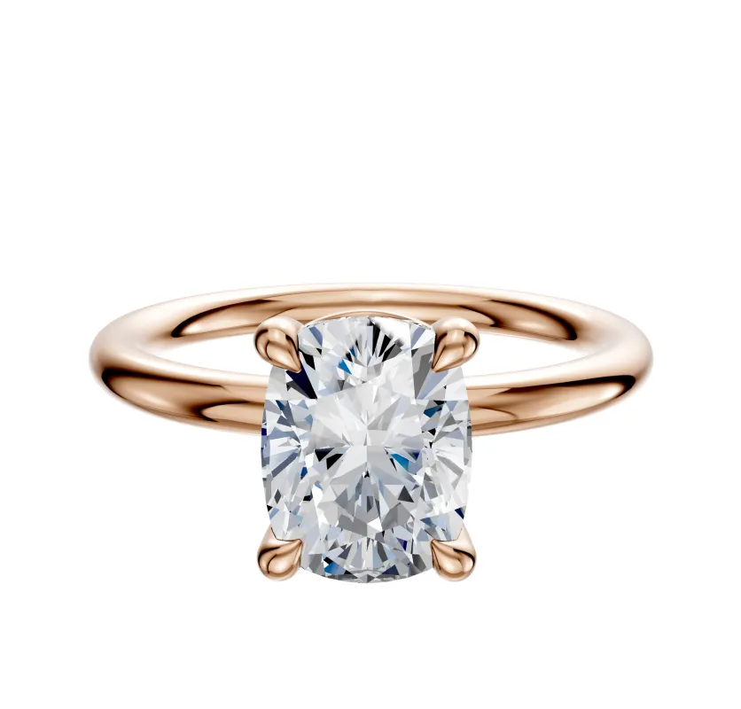 18K Rose Gold 4 Prong Basket Classic Dome 2.0mm Engagement Ring sold by Promise By Effy