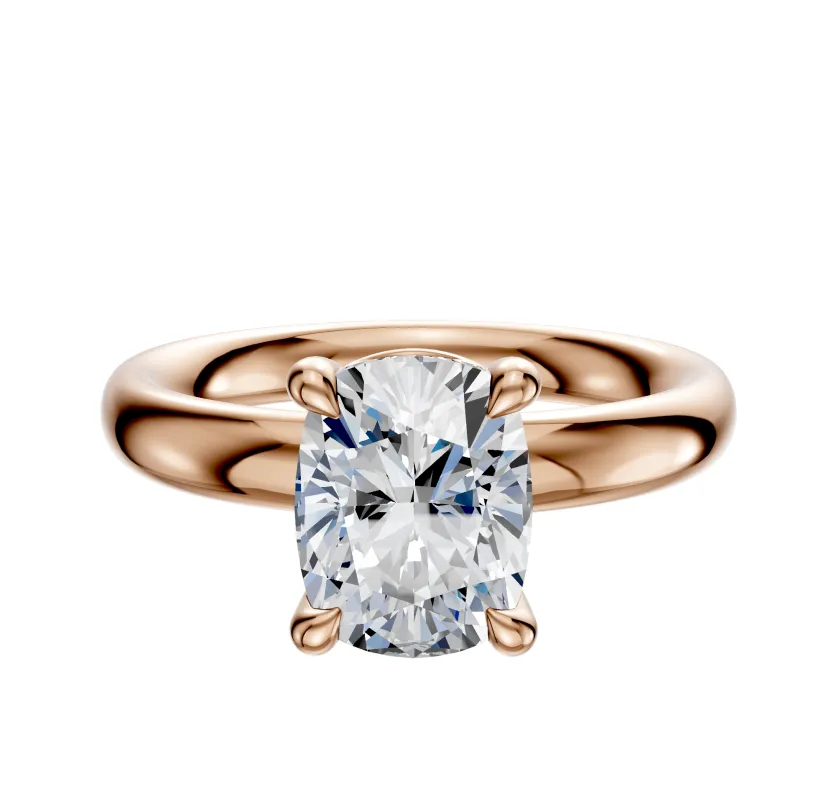 14K Rose Gold 4 Prong Basket Classic Dome 3.0mm Engagement Ring sold by Promise By Effy