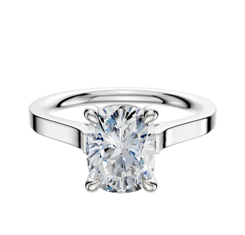 Platinum 4 Prong Basket Cathedral Flat 2.0mm Engagement Ring sold by Promise By Effy