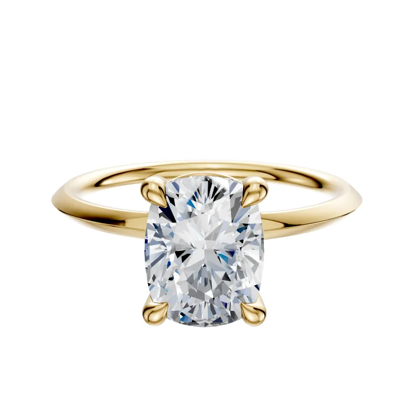 14K Yellow Gold 4 Prong Basket Classic Knife Edge 1.5mm Engagement Ring sold by Promise By Effy