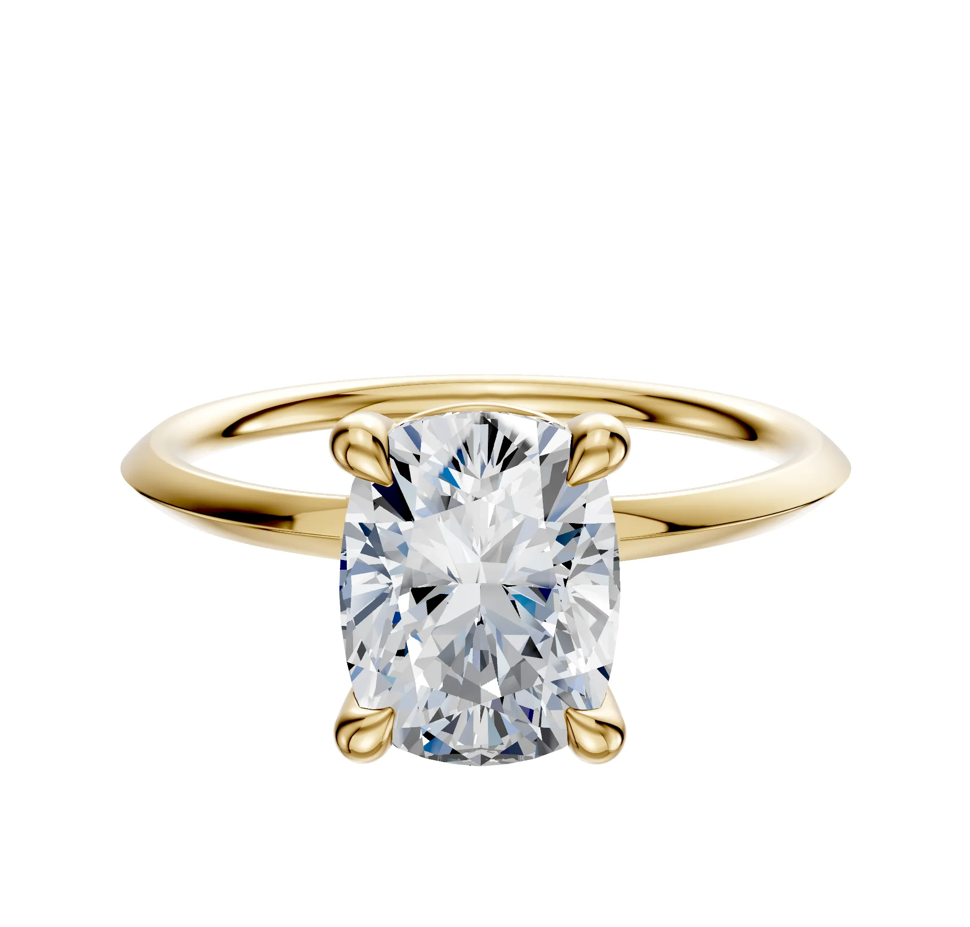 18K Yellow Gold 4 Prong Basket Classic Knife Edge 1.5mm Engagement Ring sold by Promise By Effy