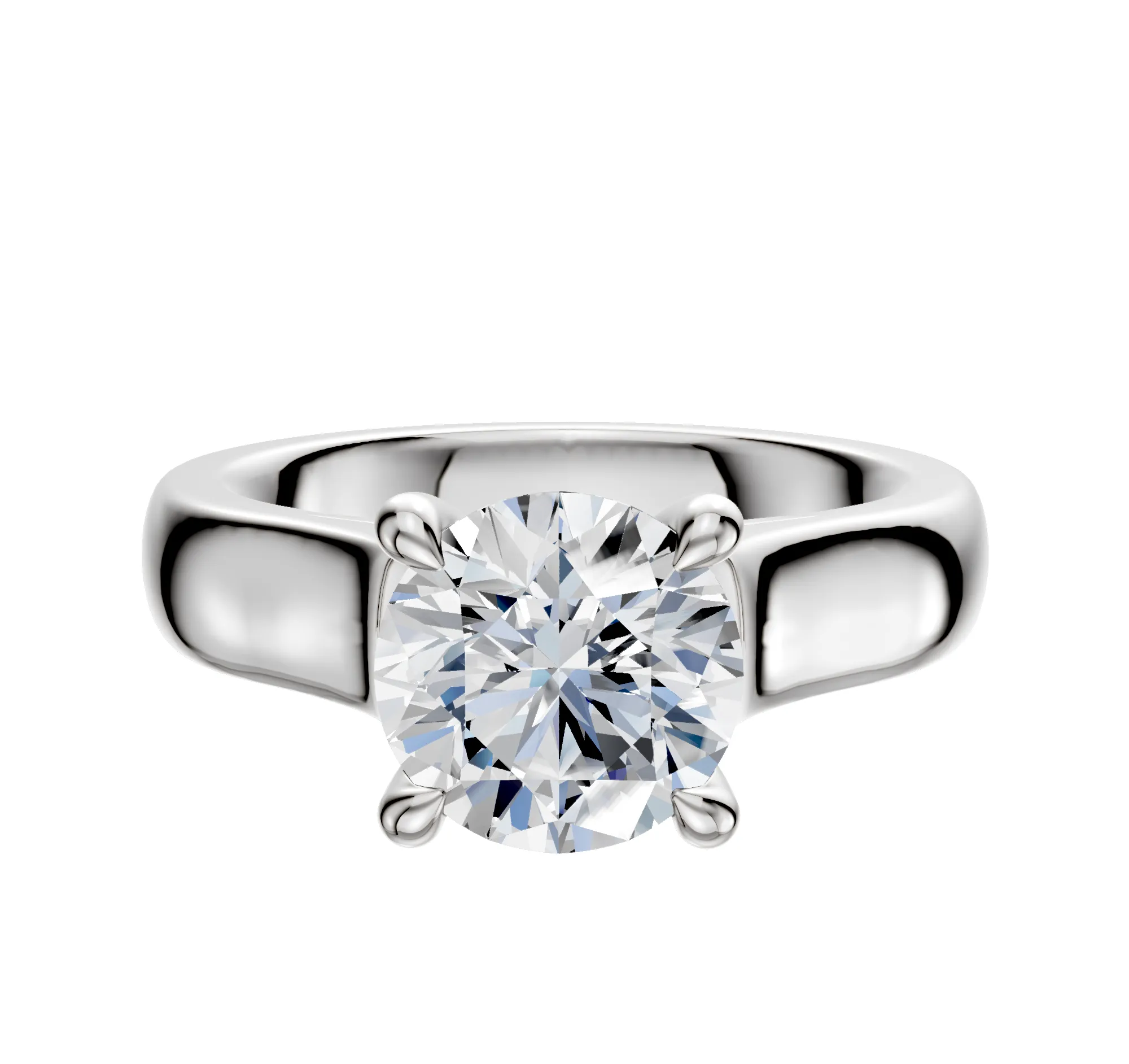 Platinum 4 Prong Hidden Halo Cathedral Dome 4.0mm Engagement Ring sold by Promise By Effy