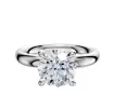 Platinum 4 Prong Hidden Halo Classic Dome 3.0mm Engagement Ring sold by Promise By Effy