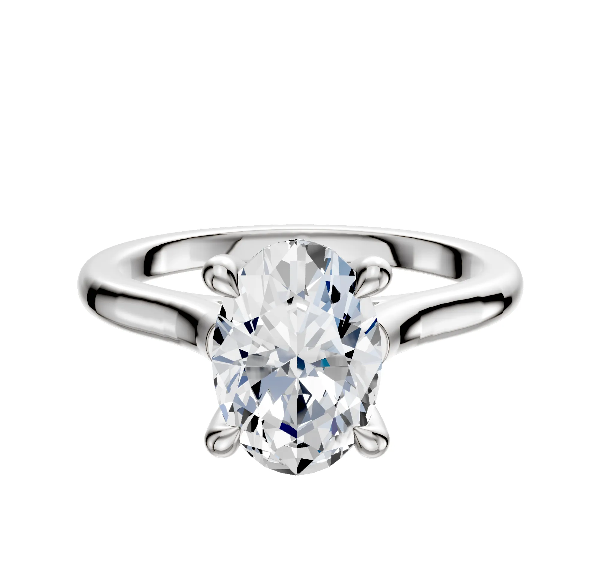18K White Gold 4 Prong Hidden Halo Cathedral Dome 2.0mm Engagement Ring sold by Promise By Effy
