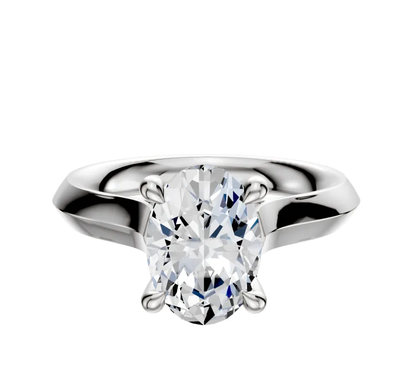 Platinum 4 Prong Hidden Halo Cathedral Knife Edge 3.0mm Engagement Ring sold by Promise By Effy