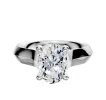 14K White Gold 4 Prong Hidden Halo Cathedral Knife Edge 4.0mm Engagement Ring sold by Promise By Effy