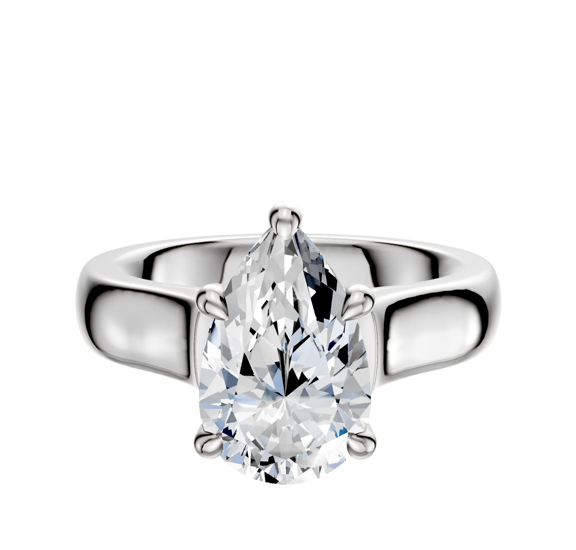 14K White Gold 4 Prong Hidden Halo Cathedral Dome 4.0mm Engagement Ring sold by Promise By Effy