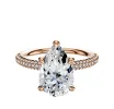 18K Rose Gold 4 Prong Hidden Halo Classic Dome 3-Row-Pave 2.0mm Engagement Ring sold by Promise By Effy