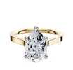 18K Two Tone 4 Prong Hidden Halo Cathedral Flat 2.0mm Engagement Ring sold by Promise By Effy