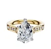 14K Two Tone 4 Prong Hidden Halo Cathedral Flat 1-Row-Pave 2.5mm Engagement Ring sold by Promise By Effy