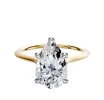 18K Two Tone 4 Prong Hidden Halo Cathedral Knife Edge 1.5mm Engagement Ring sold by Promise By Effy