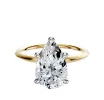 18K Two Tone 4 Prong Hidden Halo Classic Knife Edge 1.5mm Engagement Ring sold by Promise By Effy