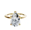 18K Yellow Gold 4 Prong Hidden Halo Classic Knife Edge 1.5mm Engagement Ring sold by Promise By Effy