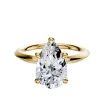 14K Yellow Gold 4 Prong Hidden Halo Classic Knife Edge 2.0mm Engagement Ring sold by Promise By Effy