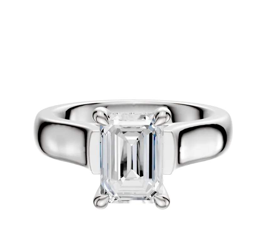 Platinum 4 Prong Hidden Halo Cathedral Dome 4.0mm Engagement Ring sold by Promise By Effy