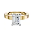 14K Two Tone 4 Prong Hidden Halo Classic Flat 3.0mm Engagement Ring sold by Promise By Effy