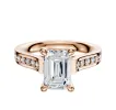 14K Rose Gold 4 Prong Hidden Halo Cathedral Flat 1-Row-Pave 2.5mm Engagement Ring sold by Promise By Effy