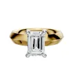 18K Two Tone 4 Prong Hidden Halo Classic Knife Edge 4.0mm Engagement Ring sold by Promise By Effy