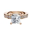 14K Rose Gold 4 Prong Hidden Halo Classic Flat 1-Row-Pave 2.5mm Engagement Ring sold by Promise By Effy