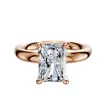 18K Rose Gold 4 Prong Hidden Halo Classic Dome 3.0mm Engagement Ring sold by Promise By Effy