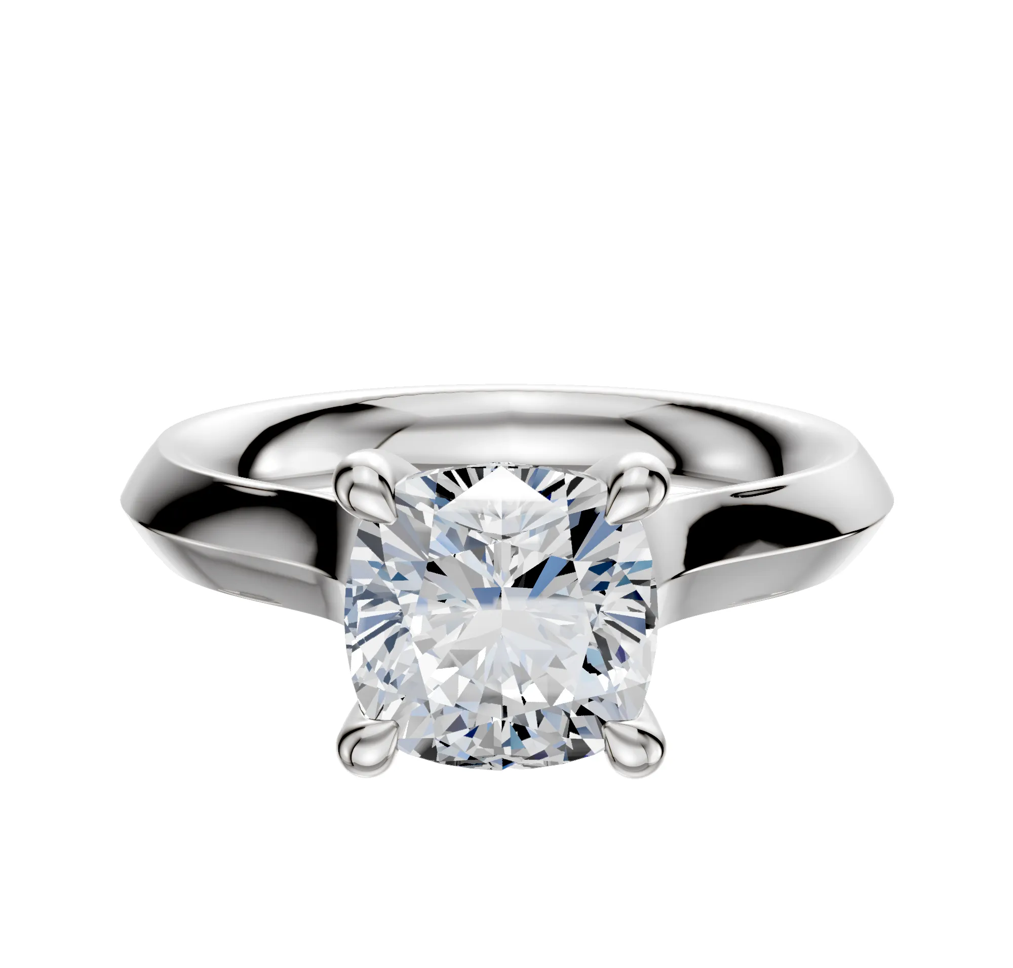 Platinum 4 Prong Hidden Halo Cathedral Knife Edge 3.0mm Engagement Ring sold by Promise By Effy