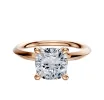 14K Rose Gold 4 Prong Hidden Halo Classic Knife Edge 2.0mm Engagement Ring sold by Promise By Effy