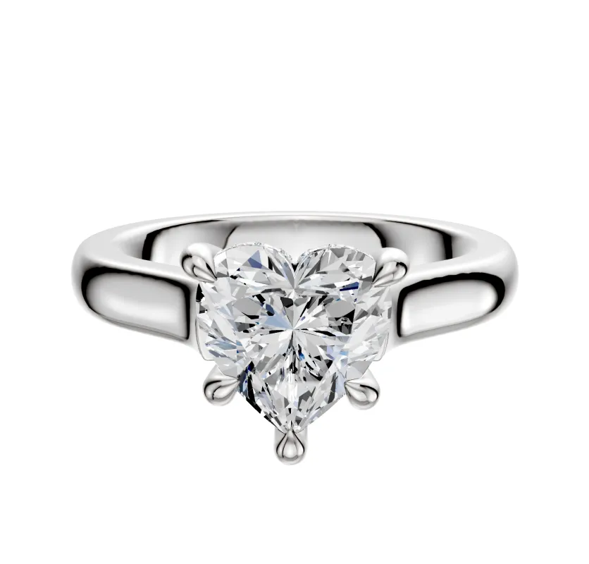 14K White Gold 4 Prong Hidden Halo Cathedral Dome 3.0mm Engagement Ring sold by Promise By Effy