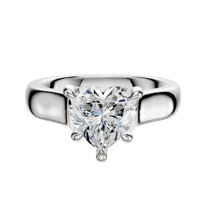 Platinum 4 Prong Hidden Halo Cathedral Dome 4.0mm Engagement Ring sold by Promise By Effy
