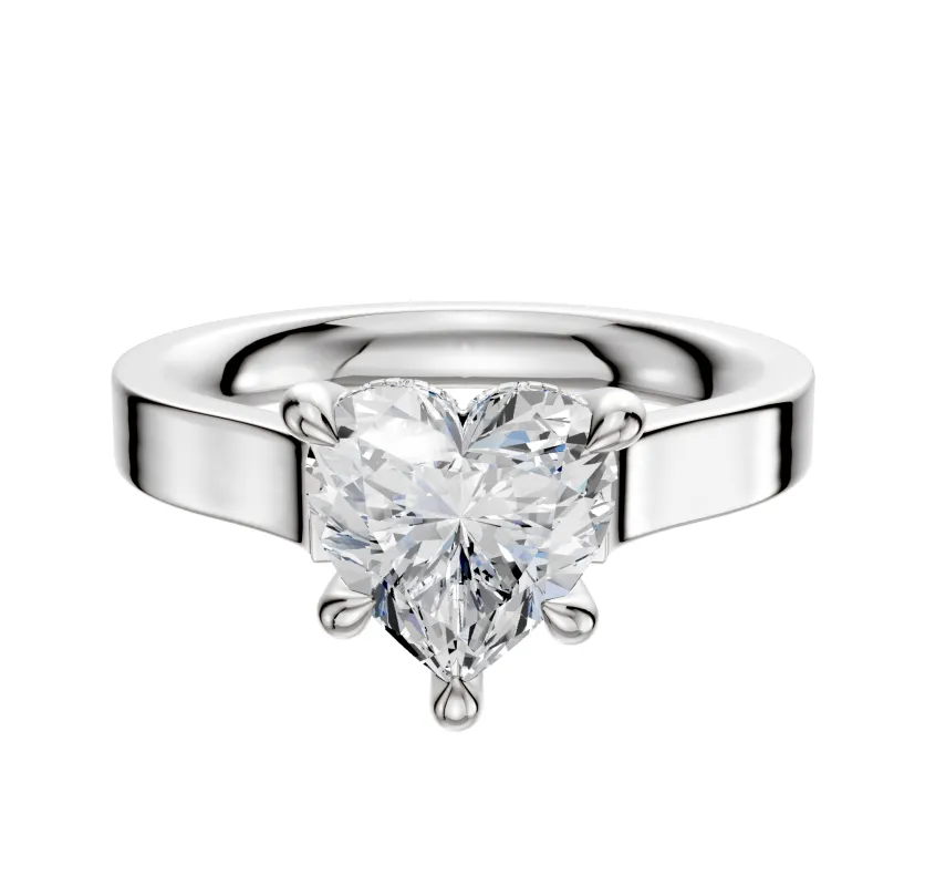 Platinum 4 Prong Hidden Halo Cathedral Flat 3.0mm Engagement Ring sold by Promise By Effy
