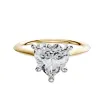 18K Two Tone 4 Prong Hidden Halo Cathedral Knife Edge 1.5mm Engagement Ring sold by Promise By Effy