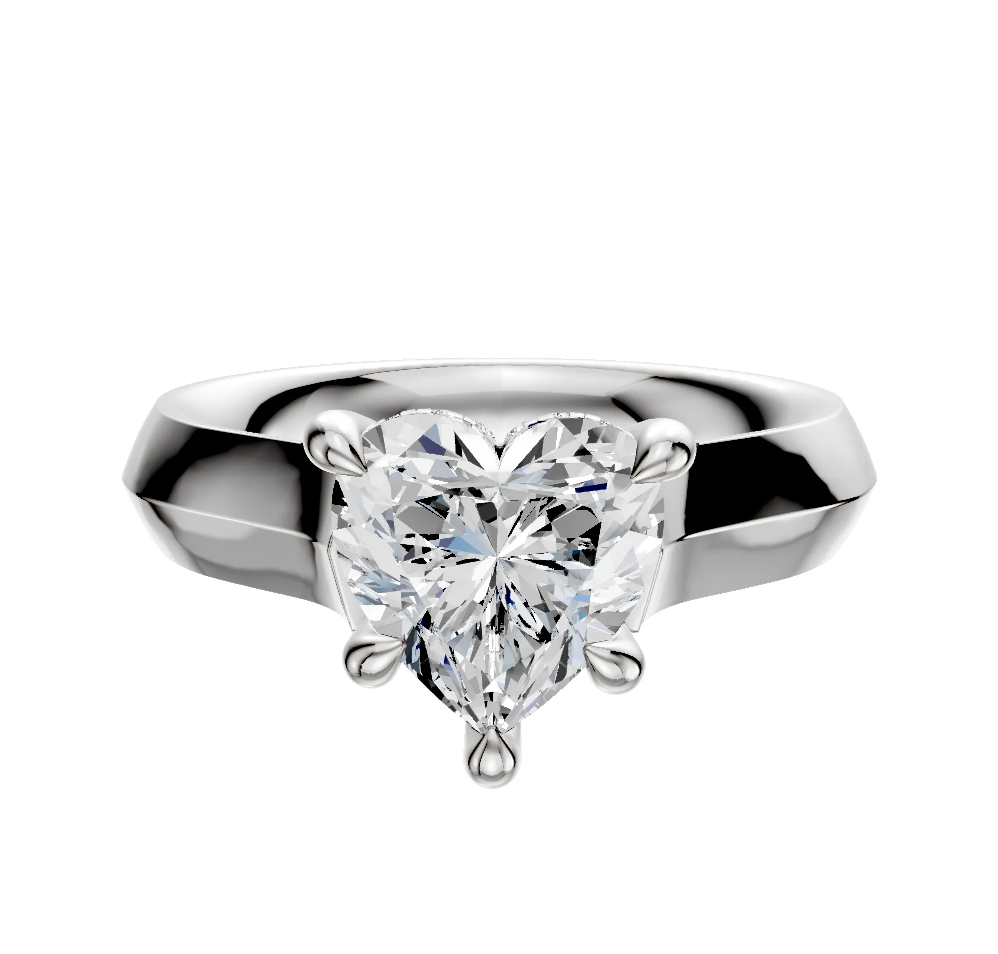 Platinum 4 Prong Hidden Halo Cathedral Knife Edge 4.0mm Engagement Ring sold by Promise By Effy