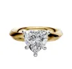 14K Two Tone 4 Prong Hidden Halo Classic Knife Edge 3.0mm Engagement Ring sold by Promise By Effy